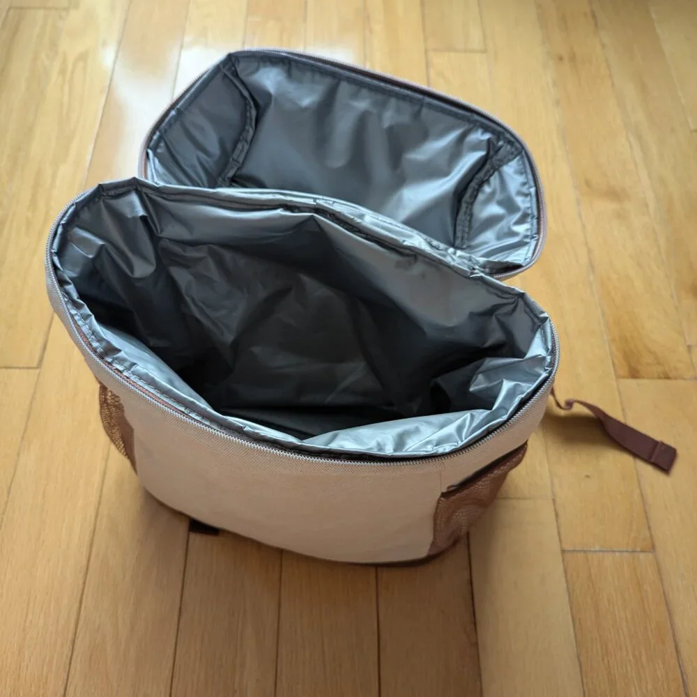 Cream/Brown Insulated Bookbag
